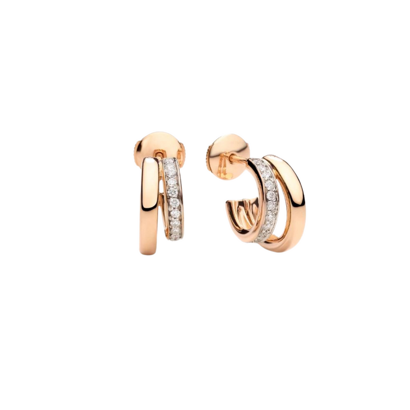 Together 18K Rose Gold Diamond Earrings