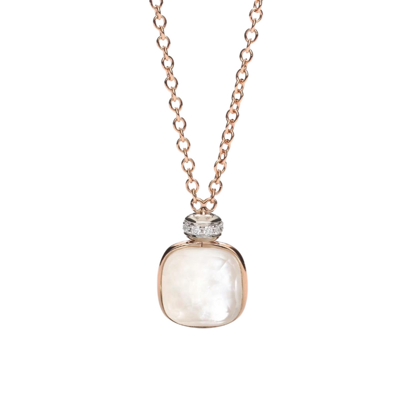 Pomellato Jewelry - Nudo 18K Rose Gold Mother of Pearl Diamond Necklace | Manfredi Jewels
