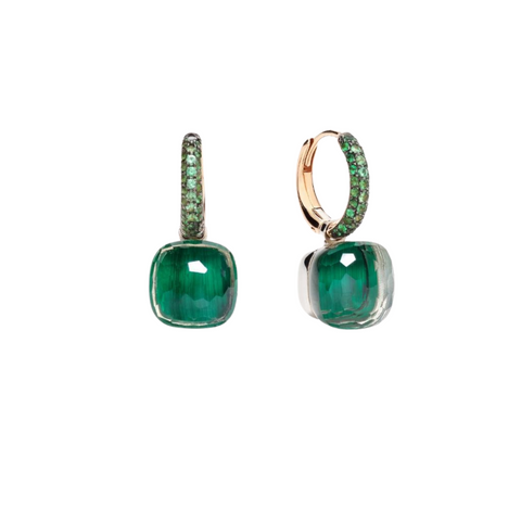 Nudo Classic 18K Rose Gold Prasiolites, Malachite & Tsavorites Earrings