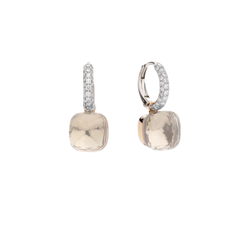 Nudo 18K Rose Gold White Topaz & Diamond Pavé Classic Earrings