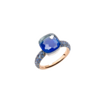 Nudo 18k Rose Gold London Blue Topaz with Lapis Lazuli and Sapphire Pavé Classic Ring