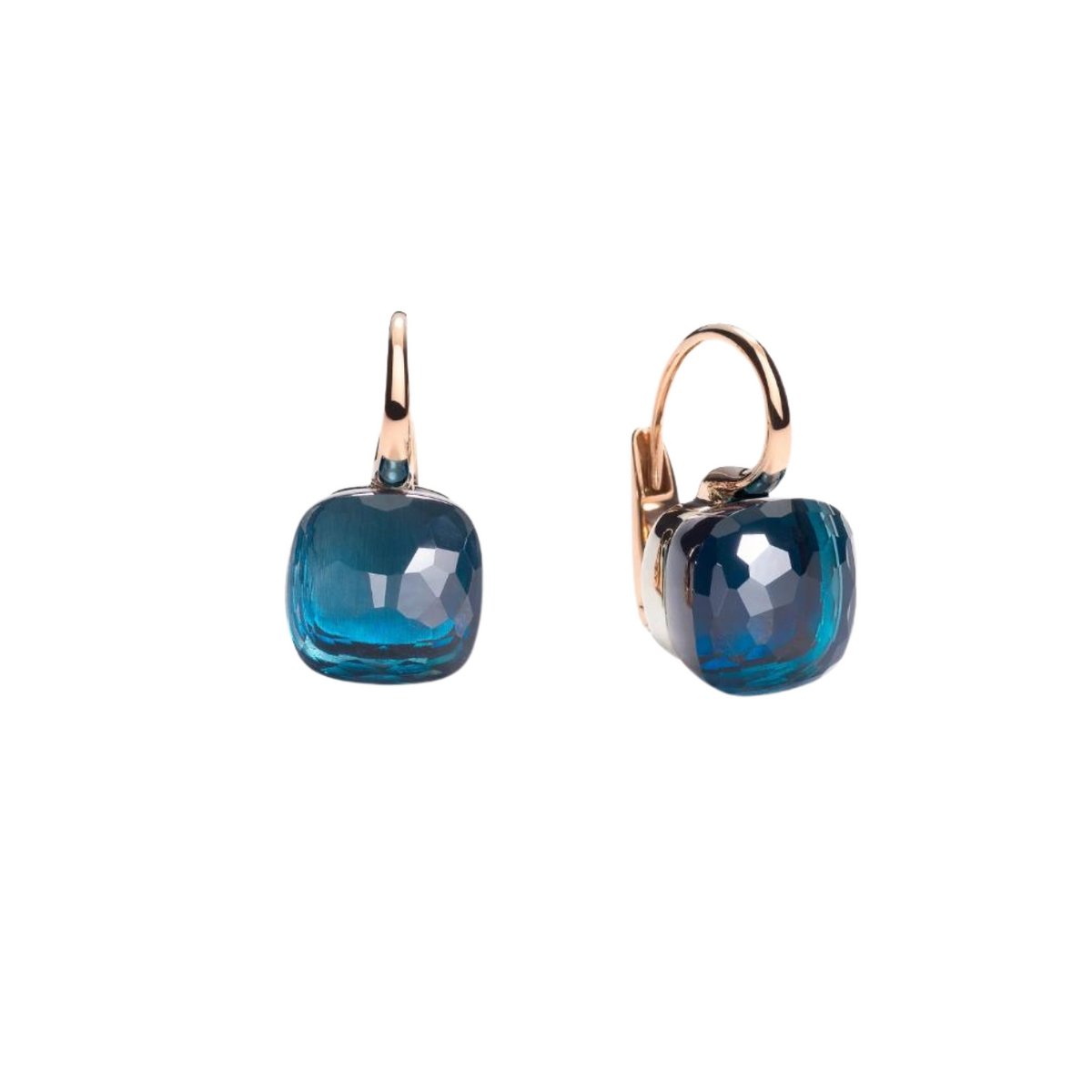 Pomellato Jewelry - Nudo Classic 18K Rose Gold London Blue Topaz Earrings | Manfredi Jewels