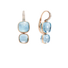 Nudo 18K Rose Gold Double Sky Blue Topaz & Diamond Pavé Classic Earrings