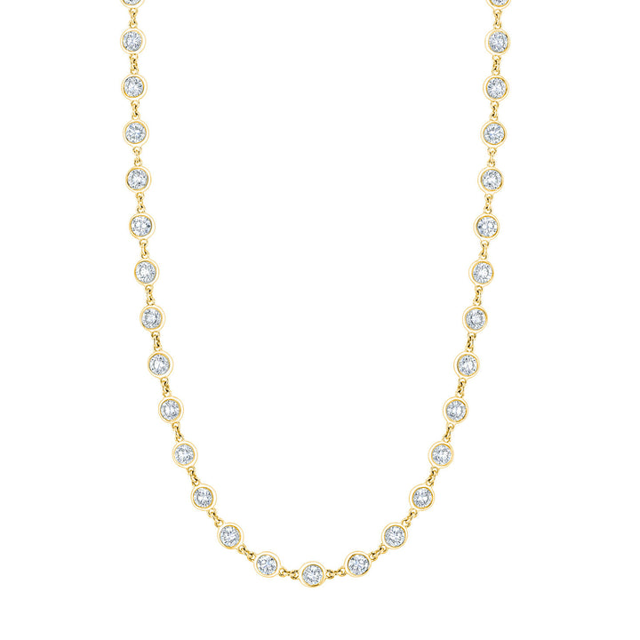 18K Yellow Gold Diamond-By-the-Yard Bezel Set Necklace