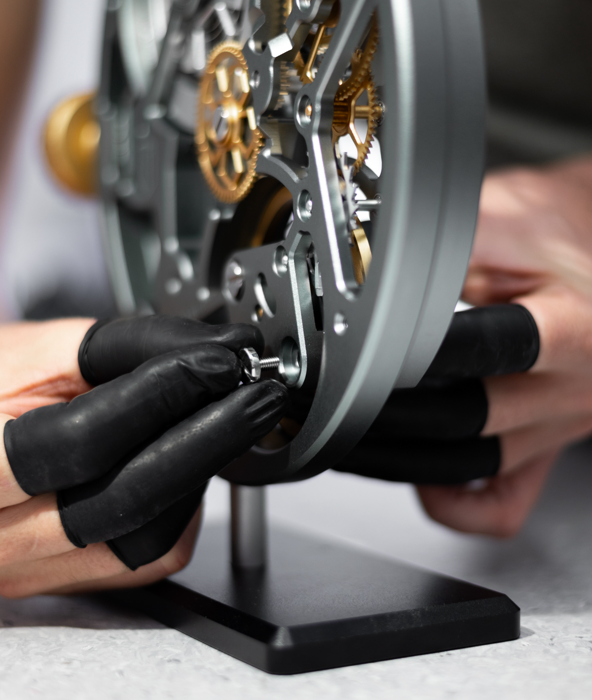 KERIS Meca Rhodium 220 mm oversized watch movement sculpture view 2