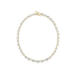 Eternity 18K Yellow Gold Blue Moonstone & Diamond Necklace