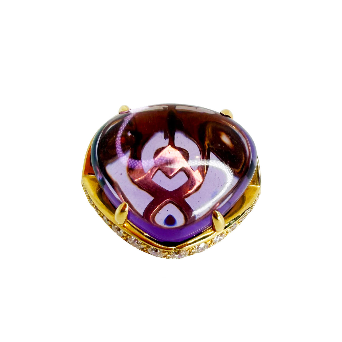 Bvlgari Sassi Amethyst Ring in 18K Yellow Gold