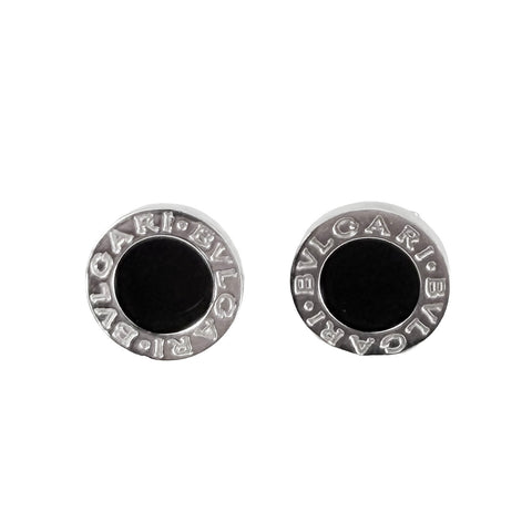 Bvlgari Bvlgari Black Onyx Stud Earrings in 18K White Gold