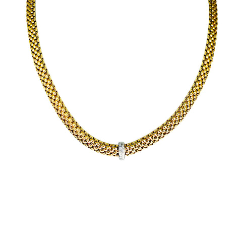 Fope Flex'it Necklace with Diamond Pavé in 18K Yellow Gold