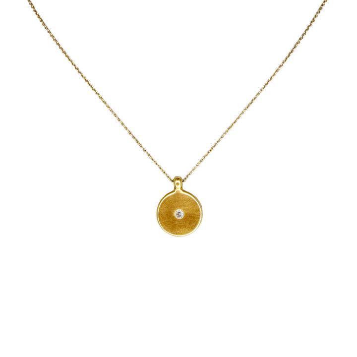 Diamond Charm Necklace on 16" Cable Chain in 14K Gold