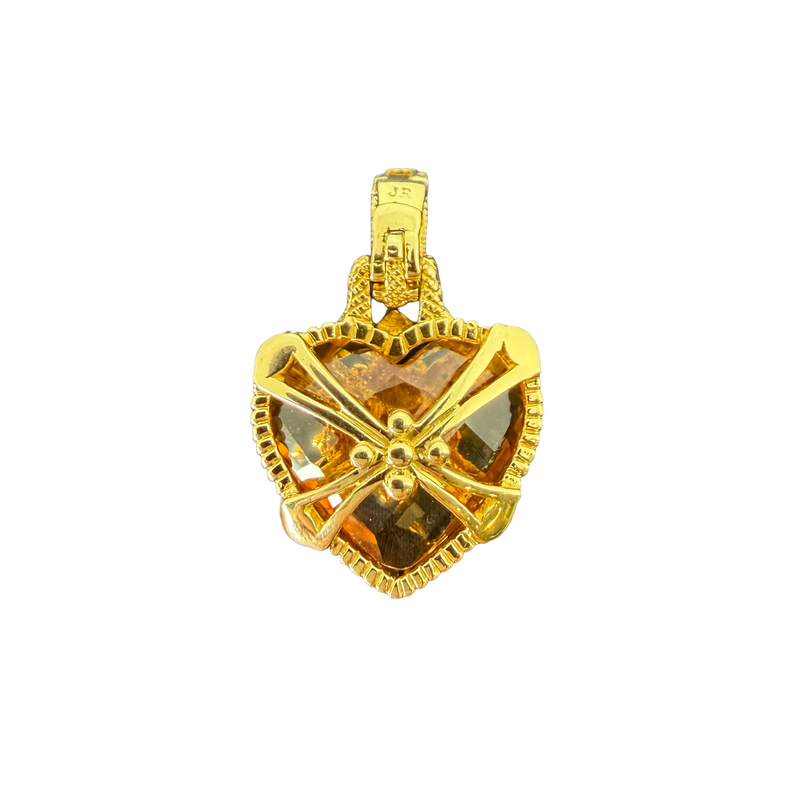 アクセサリー ripty Citrine and Diamond Heart Pendant in 18K Yellow Gold – Manfredi Jewels