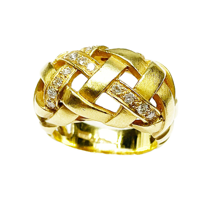 18k Yellow Gold Marlene Stowe Crisscross Ring