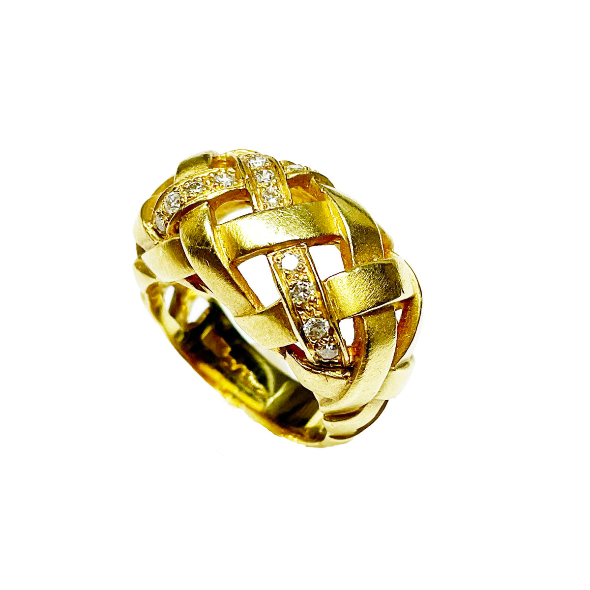18k Yellow Gold Marlene Stowe Crisscross Ring
