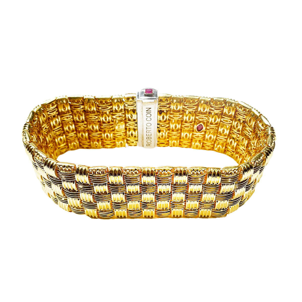 Pre-Owned Roberto Coin Appassionata 18K Yellow & White Gold Five-Row Diamond Bracelet