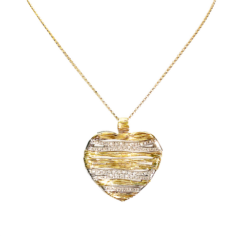 Roberto Coin 18K 2T Elefantino Flex Pendant with 18K YG 1mm Cable Chain