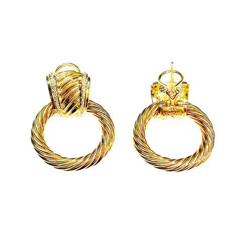 David Yurman 18K Yellow Gold Earrings
