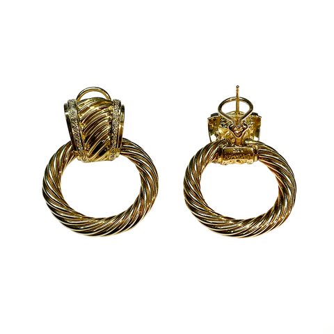 David Yurman 18K Yellow Gold Earrings