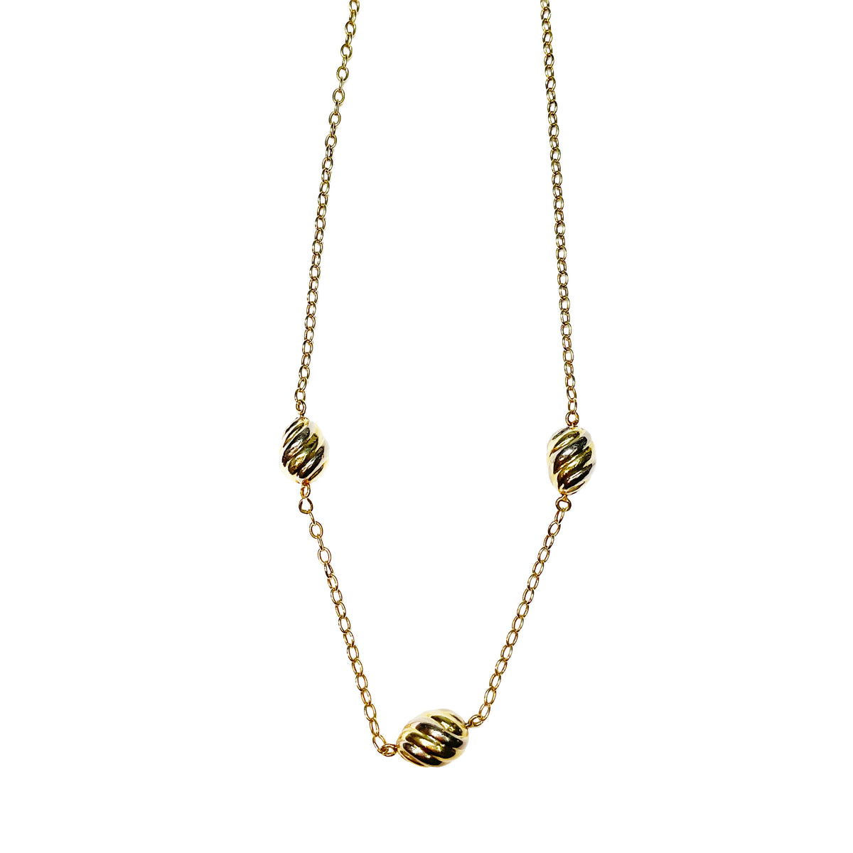 Cartier 18K Two-Tone Gold Oval Swirl Necklace