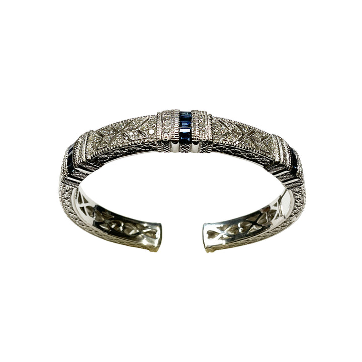 18K White Gold Art Deco Sapphire Bracelet