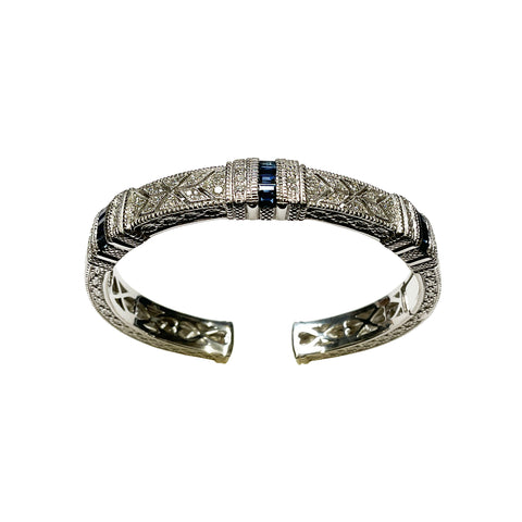 Judith Ripka 18K White Gold Art Deco Sapphire Bracelet