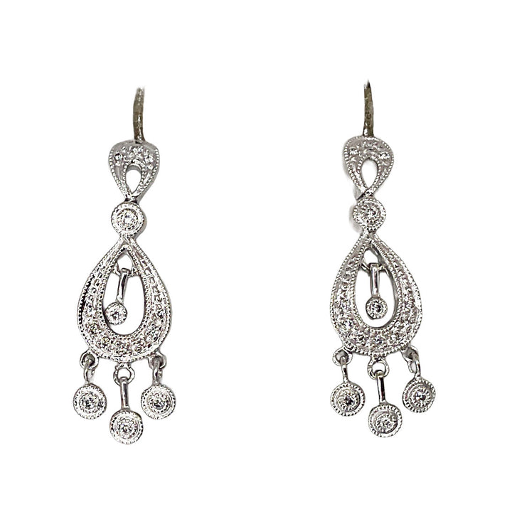 Diamond Chandelier Earrings in 14K White Gold