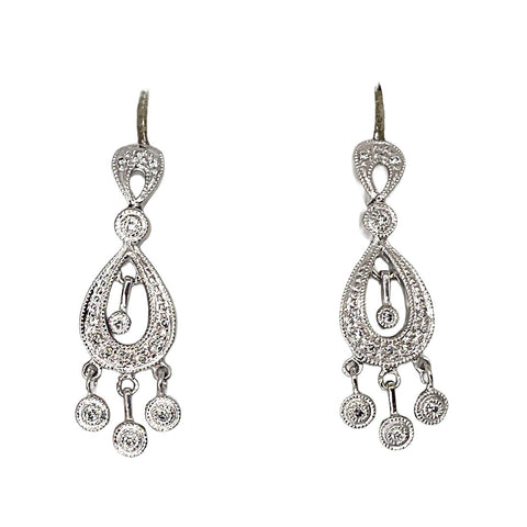 Diamond Chandelier Earrings in 14K White Gold