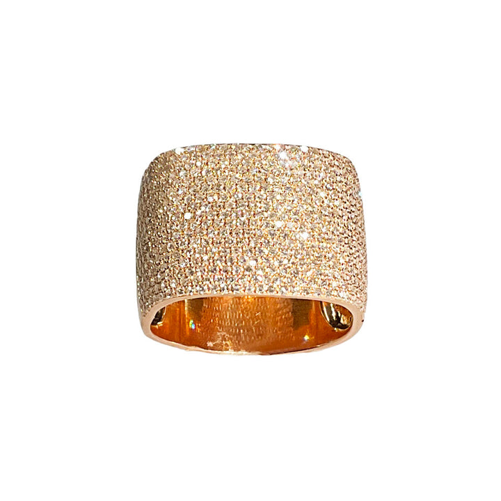 Flat Pavé Diamond Ring in Rose Gold