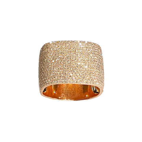 Flat Pavé Diamond Ring in Rose Gold