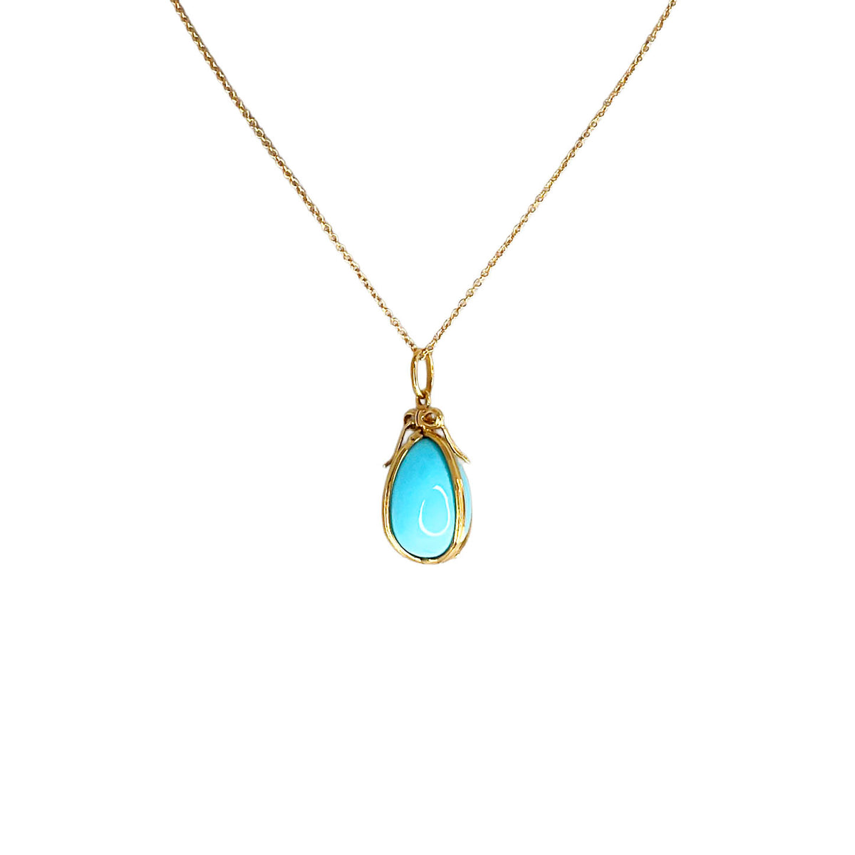Schlumberger Turquoise Necklace in 18K Yellow Gold