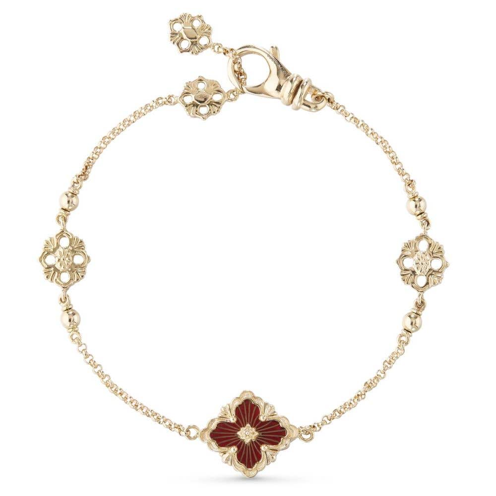 Buccellati Jewelry - Opera 18K Yellow Gold Tulle Red Enamel Bracelet | Manfredi Jewels