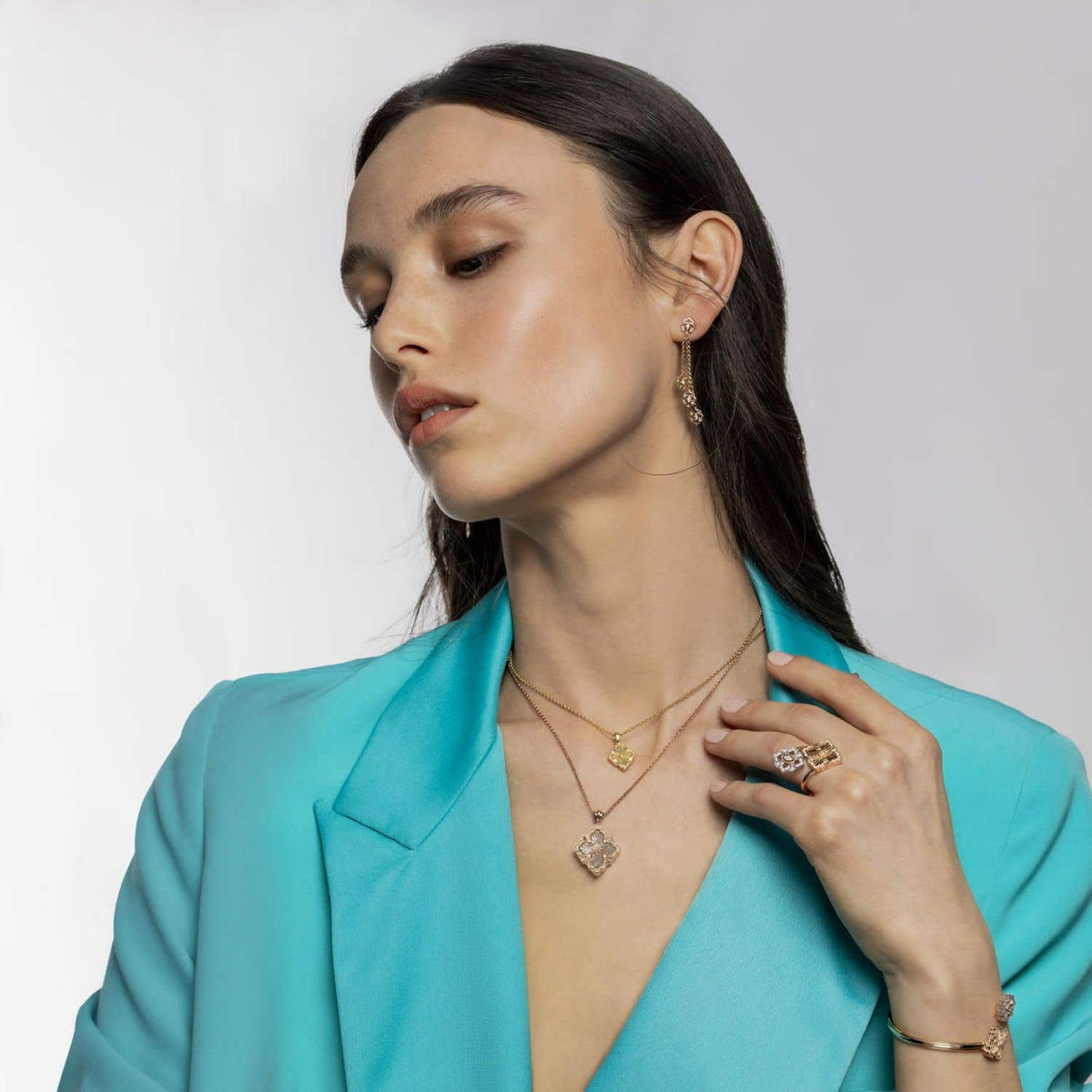 Buccellati Jewelry - Opera 18K Yellow Gold Tulle Blue Enamel Pendant Necklace | Manfredi Jewels