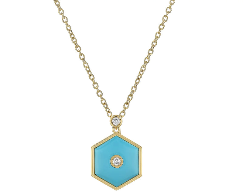 Miseno Jewelry - Baia Sommersa 18K Yellow Gold Diamonds & Turquoise Long Pendant Necklace | Manfredi Jewels
