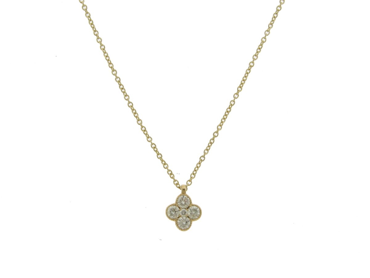 Manfredi Jewels Jewelry - 14K White Gold Diamond Flower Necklace | Manfredi Jewels