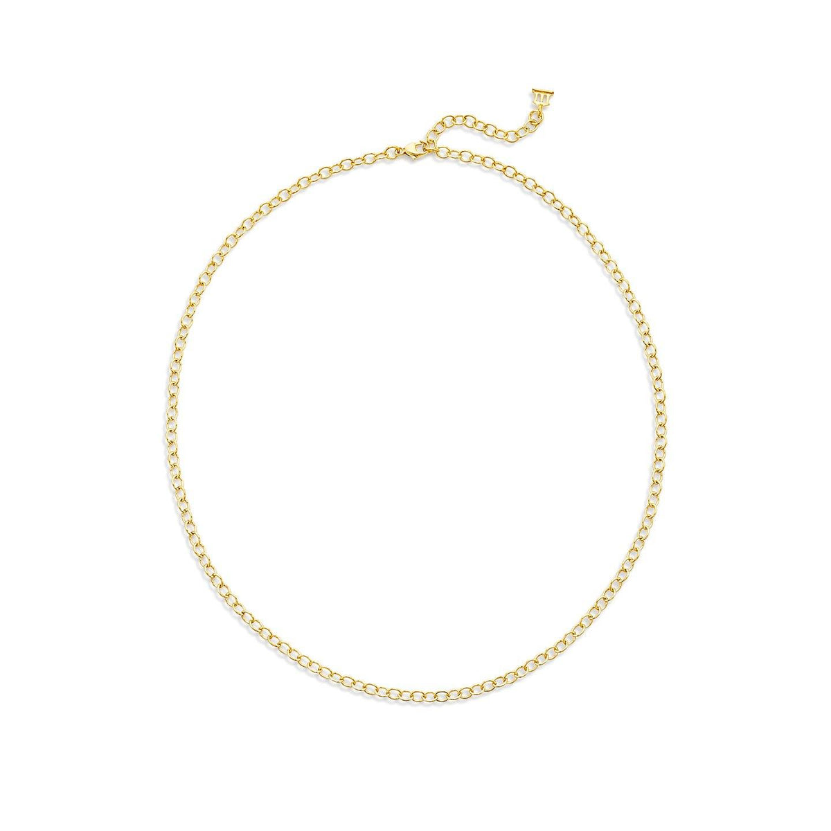 Temple St Clair Jewelry - Ribbon 18K Yellow Gold Oval Extra Small Chain Necklace | Manfredi Jewels