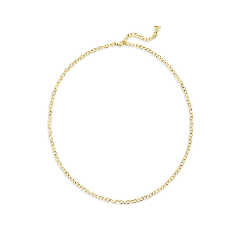 Ribbon 18K Yellow Gold Oval Extra Small Chain Necklace