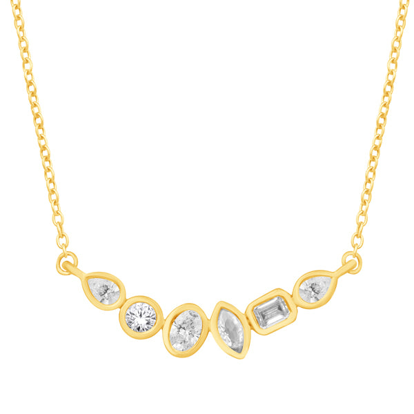 14K Gold Multi Shape Diamond Necklace