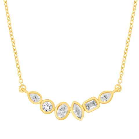 14K Gold Multi Shape Diamond Necklace