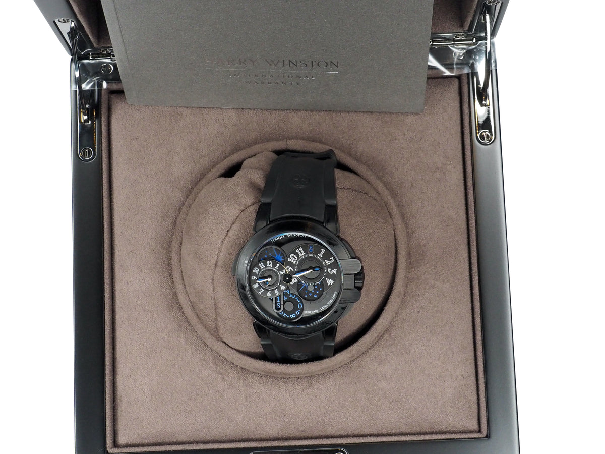 Pre-Owned Harry Winston Pre-Owned Watches - Ocean Dual Time Zalium Black Edition | Manfredi Jewels