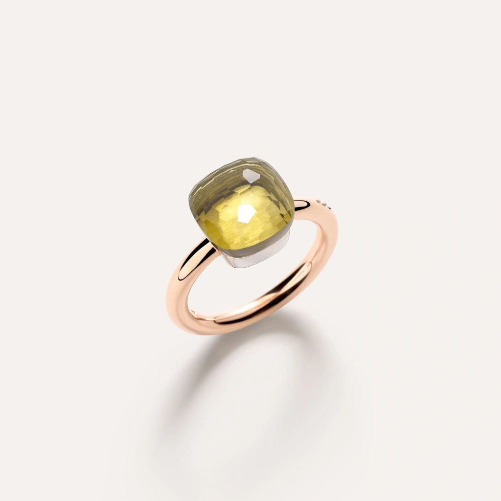 Pomellato Jewelry - Nudo 18K Rose Gold Lemon Quartz Classic Ring | Manfredi Jewels