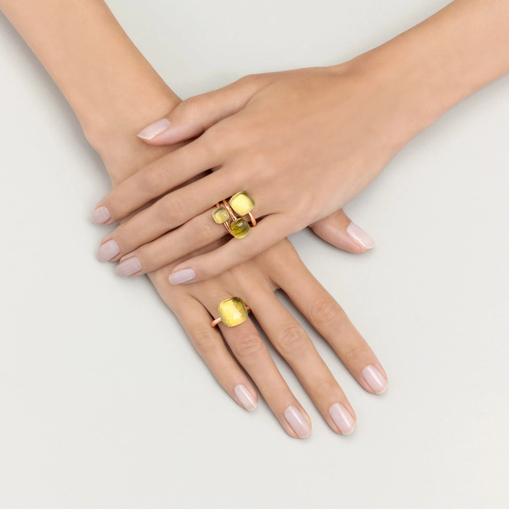 Pomellato Jewelry - Nudo 18K Rose Gold Lemon Quartz Classic Ring | Manfredi Jewels
