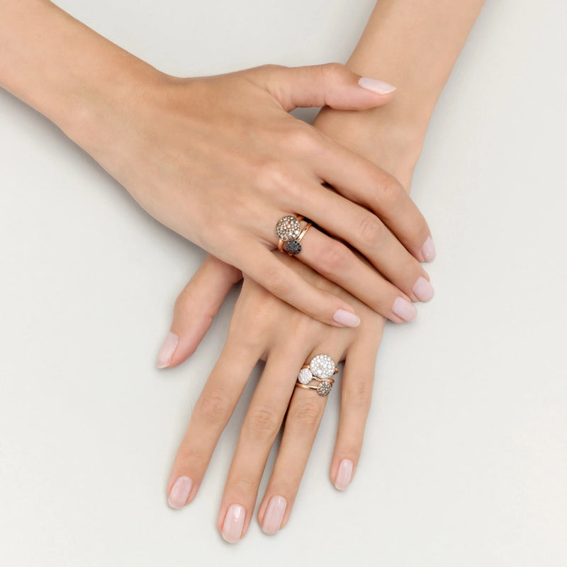18 kt rose gold diamond pave ring