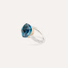 Nudo 18K White Gold Blue London Topaz with Diamond Pavé Maxi Ring