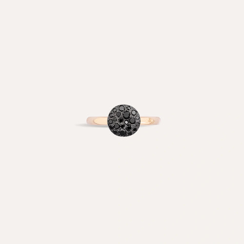 Sabbia 18K Rose Gold Black Diamond Pavé Ring