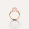 Nudo 18K Rose Gold Rose Quartz and Chalcedony with a Brown Diamond Pavé Petit Ring