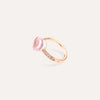 Nudo 18K Rose Gold Rose Quartz and Chalcedony with a Brown Diamond Pavé Petit Ring