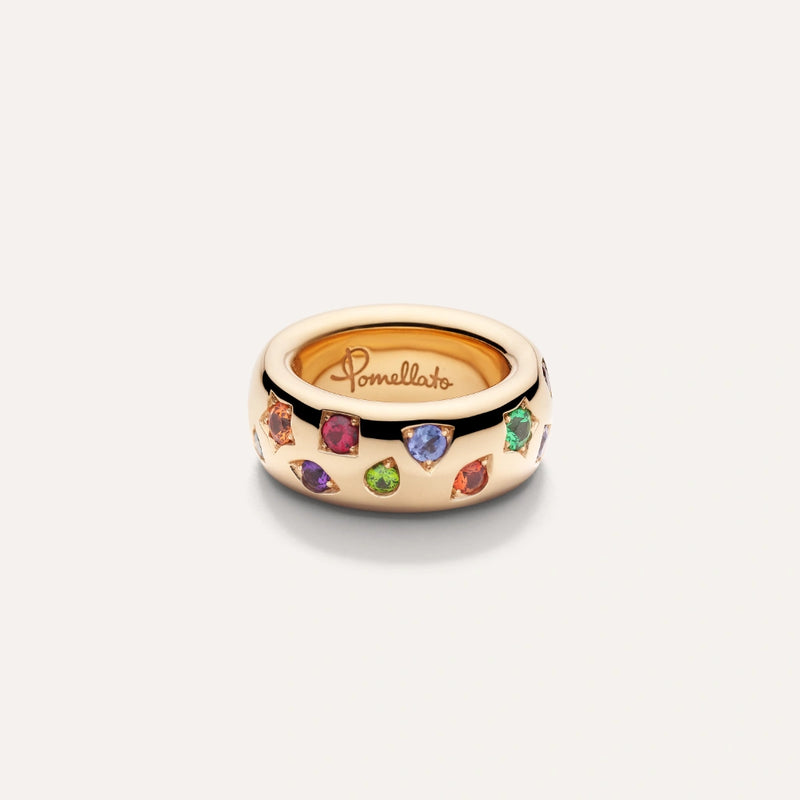 Iconica 18K Rose Gold Mixed Gemstones Medium Ring