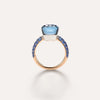 Nudo 18k Rose Gold London Blue Topaz with Lapis Lazuli and Sapphire Pavé Classic Ring