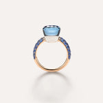 Nudo 18k Rose Gold London Blue Topaz with Lapis Lazuli and Sapphire Pavé Classic Ring