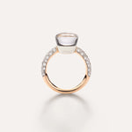 Nudo 18K Rose Gold White Topaz and Diamond Classic Ring