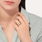 Nudo 18K Rose Gold White Topaz and Diamond Classic Ring